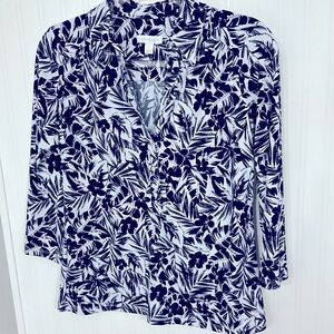 Women’s Small, navy and white Charter Club top